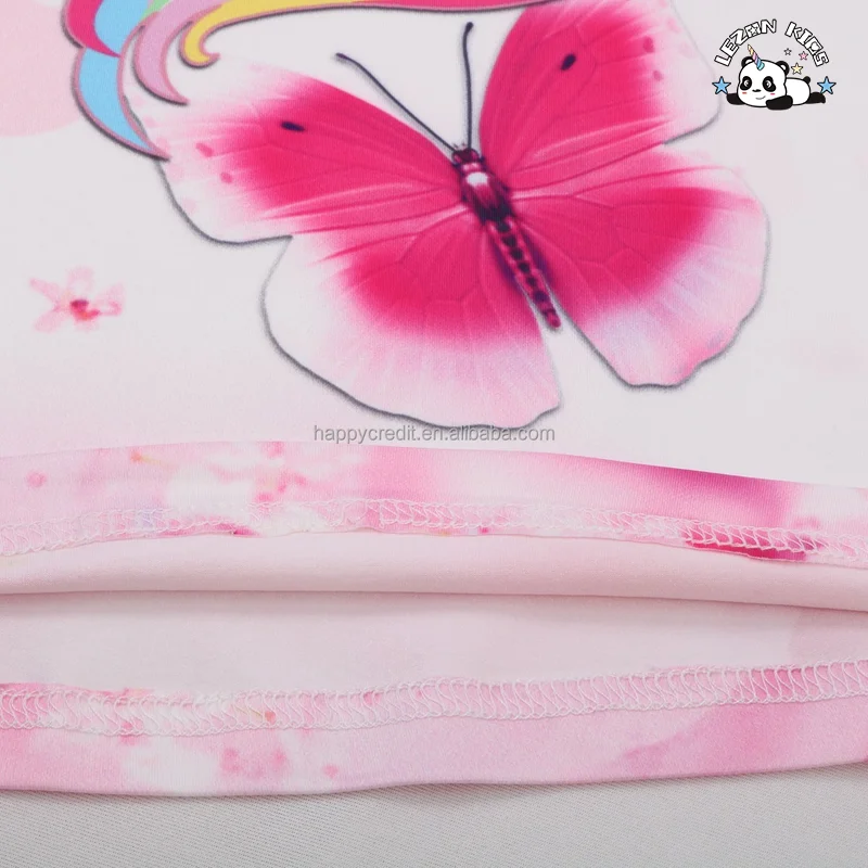 LEZONKIDS - Vestido de Algodão com Estampa de Unicórnio de Desenho Animado Sem Mangas para Meninas, Novo Arribo Personalizável OEM